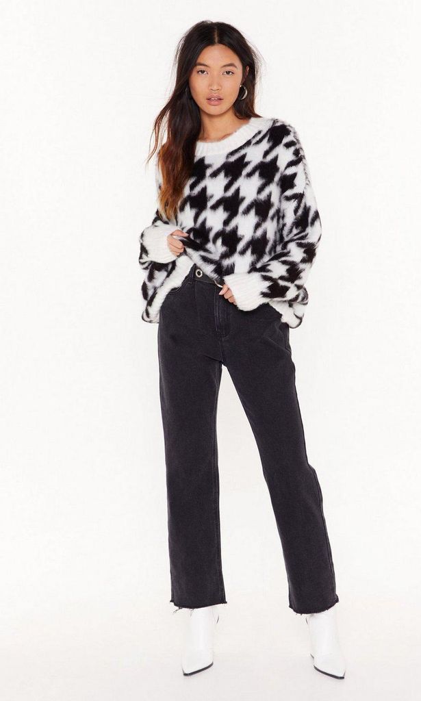 sweater de nastigal en estampado de pata de gallo
