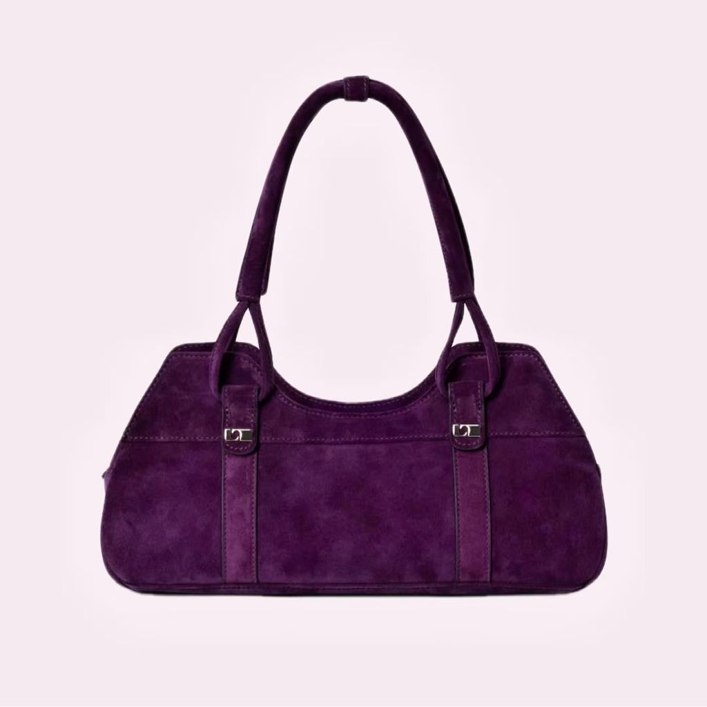 Bolso tipo bowling modelo Jane de Laagam - Morado