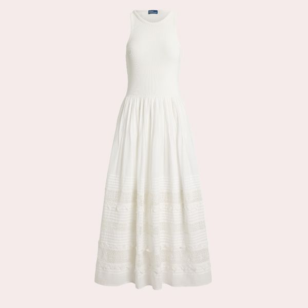 Vestido sin mangas con ribete de encaje