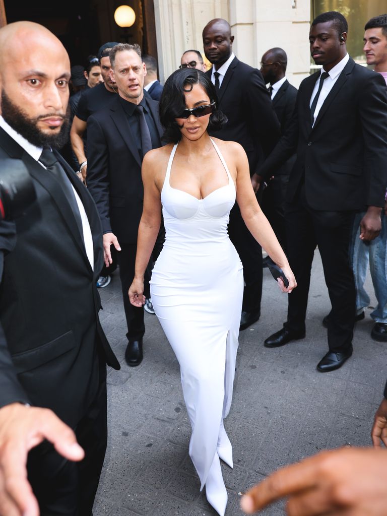 El 'look' de Kim previo a la pasarela.