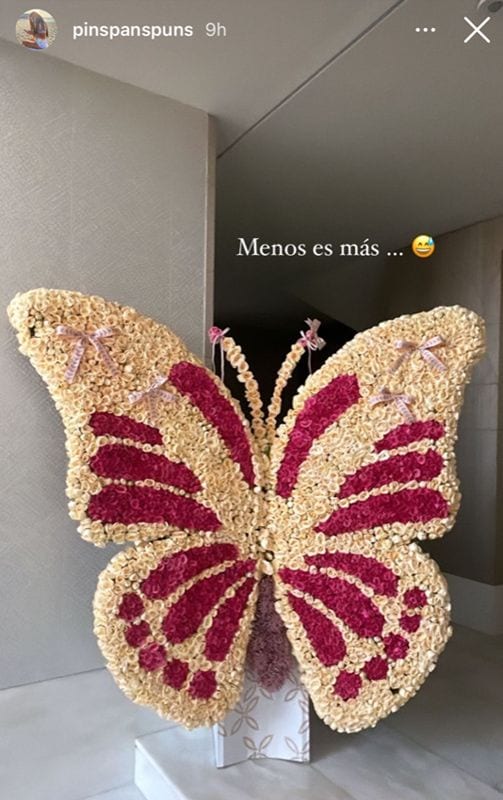 Una enorme mariposa de flores para el cumpleaños de Georgina