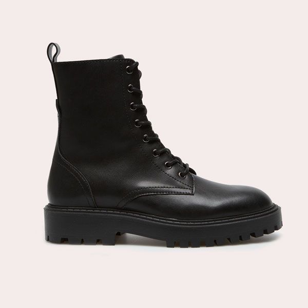 botines negros cordones