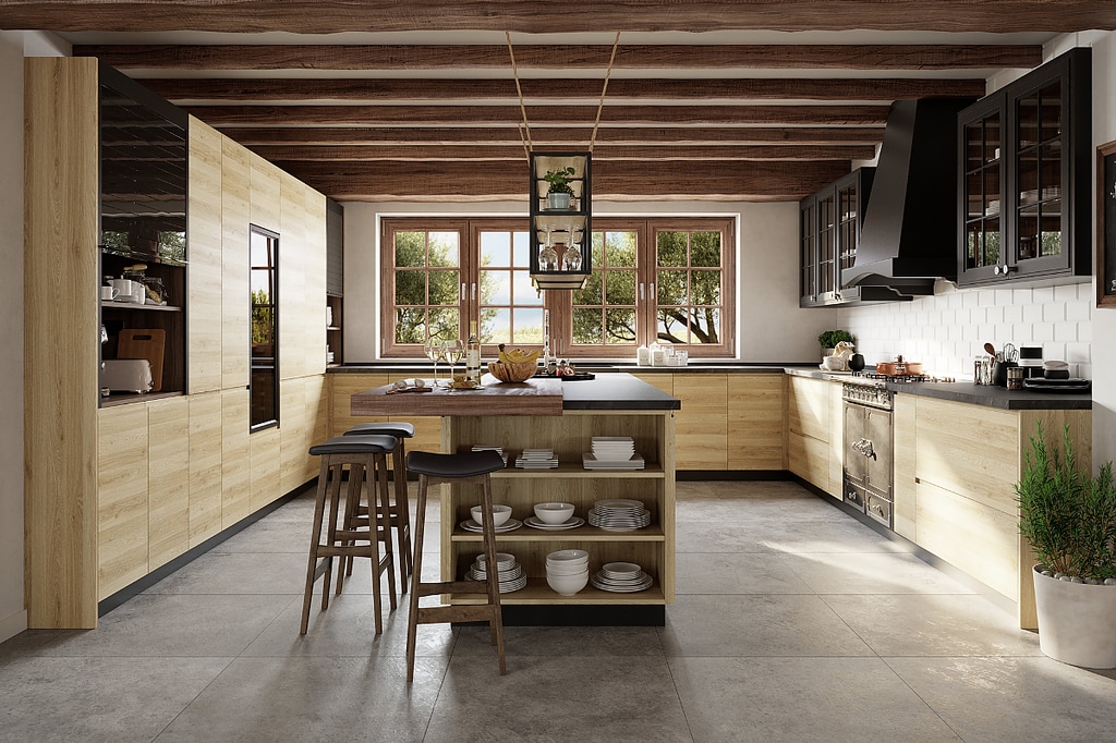 Cocina en madera de OB Cocinas