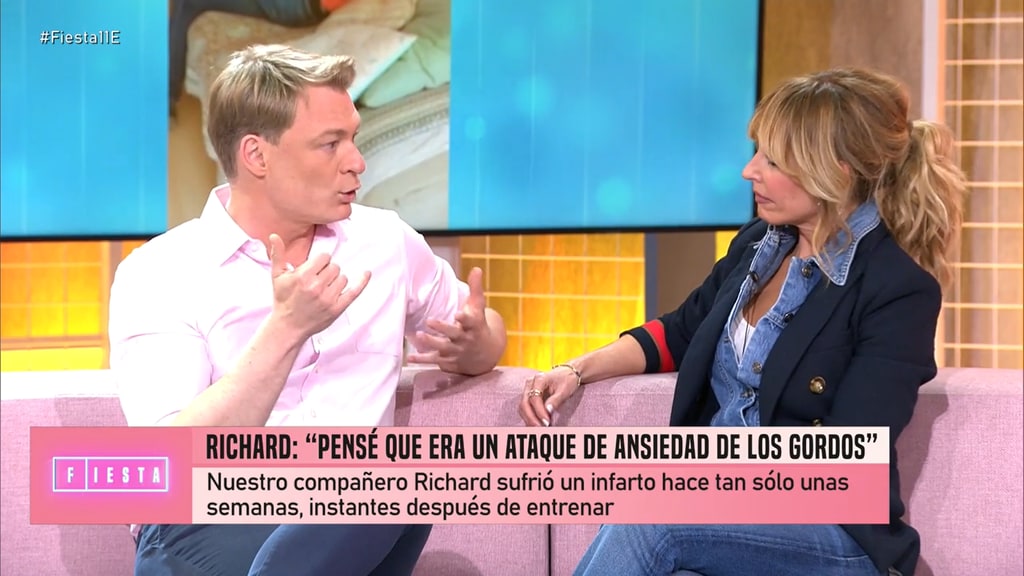 El colaborador contando el infarto durante el programa 