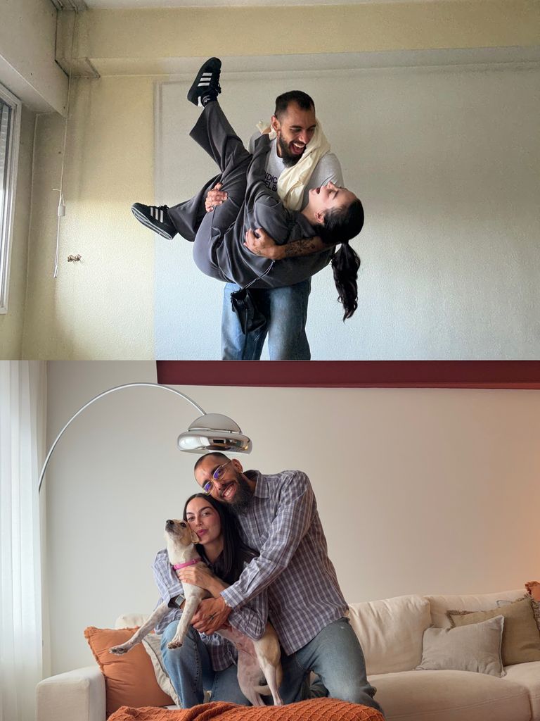 Antes y después del piso de Borja Iglesias y su novia, María Valero, en Madrid