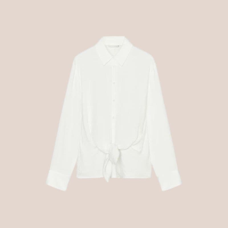 blusa blanca anudada