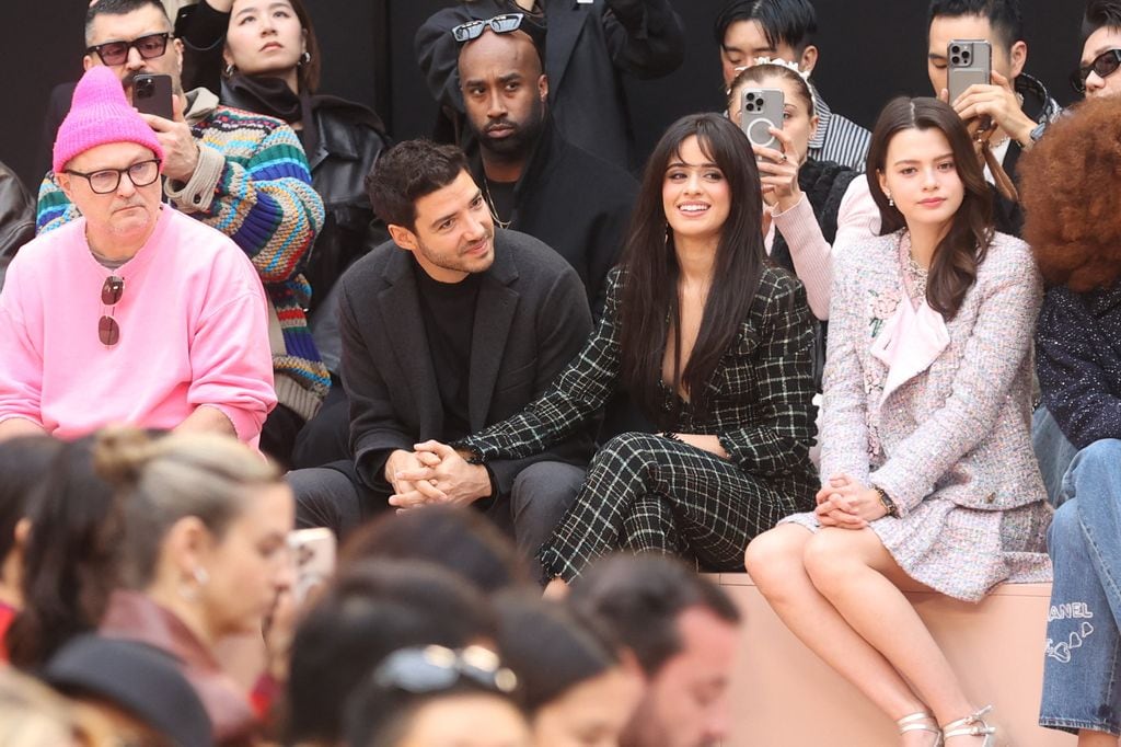 Singer Camila Cabello and her boyfriend Henry Junior Chalhoub attending the Chanelshow as part of Paris Fashion Week in Paris, France on March 11, 2025.
