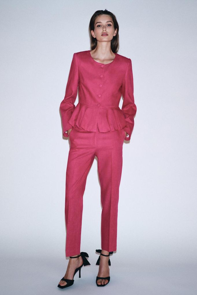 Traje de chaqueta de Zara fucsia