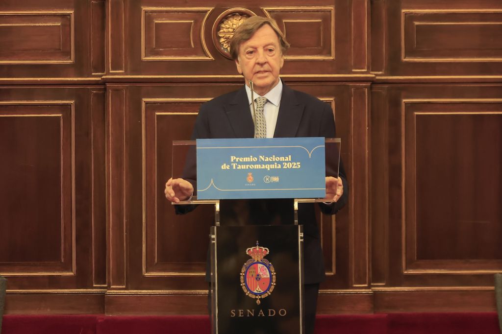 El diestro durante su discurso al recibir el reconocimiento