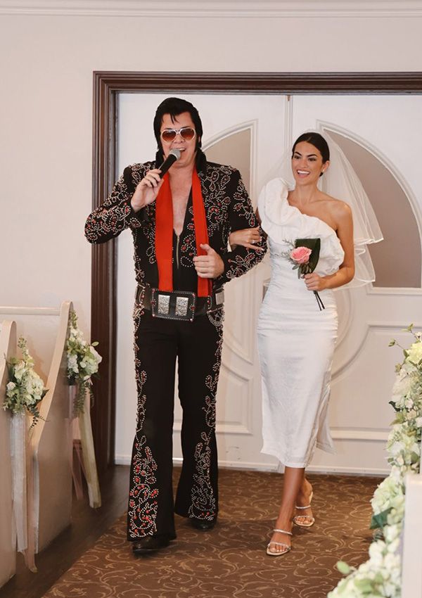 Marta Lozano durante su boda en Las Vegas
