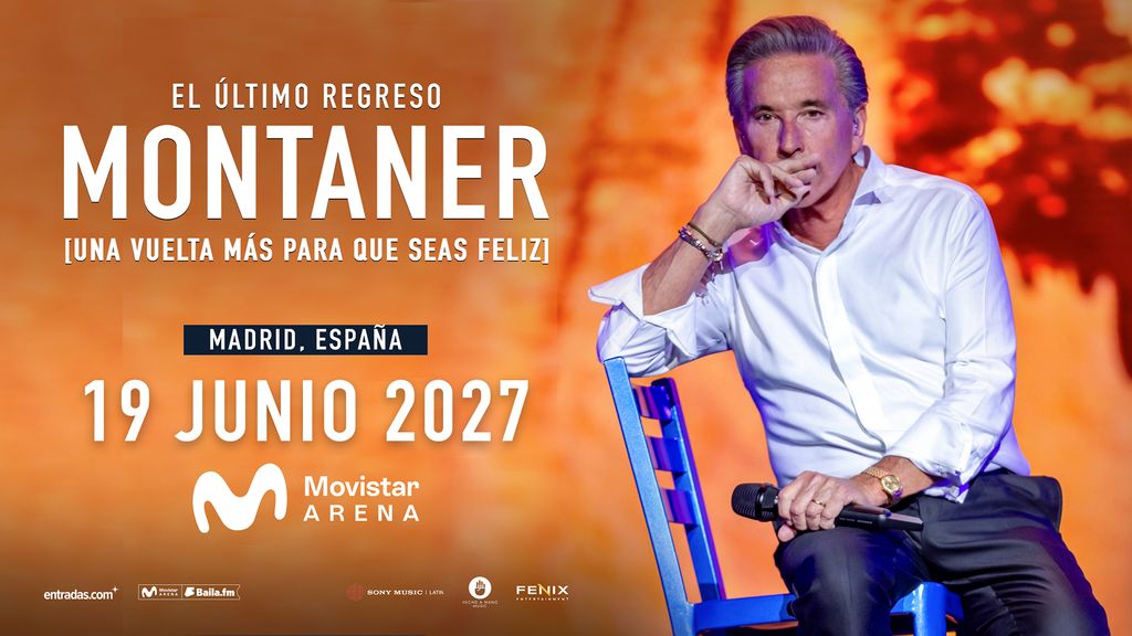 Cartel de anuncio de su próximo concierto en el Movistar Arena de Madrid