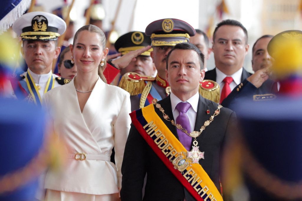 La pareja presidencial de Ecuador, durante un acto político