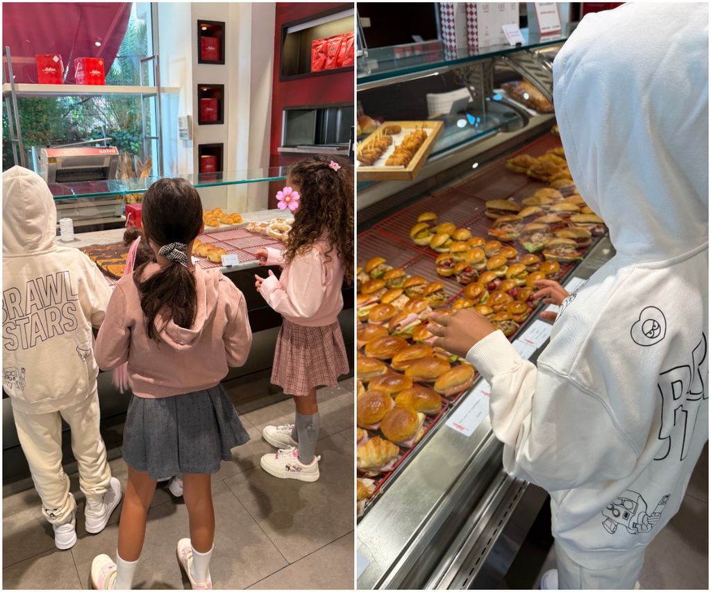 Georgina y sus hijos visitaron una famosa cafetería y pastelería en Madrid.