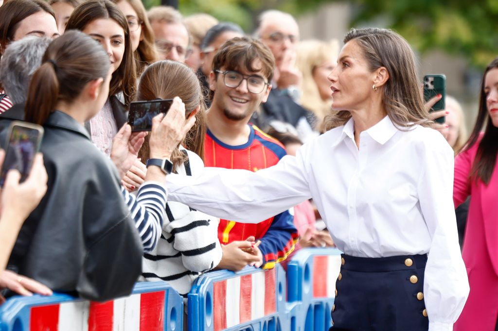 La reina Letizia a su llegada a Oviedo 