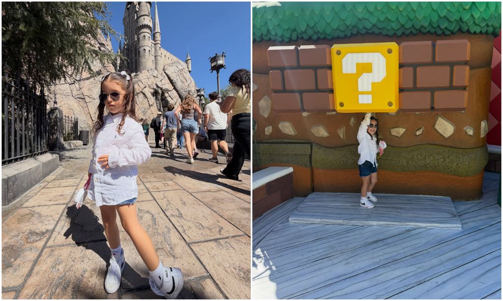 Las hijas de Alex se divirtieron a lo grande en su visita al parque.