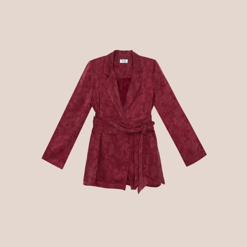 blazer cruzada con cinturon