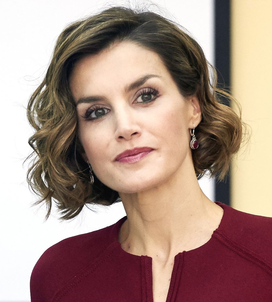 La Reina Letizia of Spain en su visita al instituto Javier Garcia Tellez, en Cáceres, el 1 de octubre de 2015