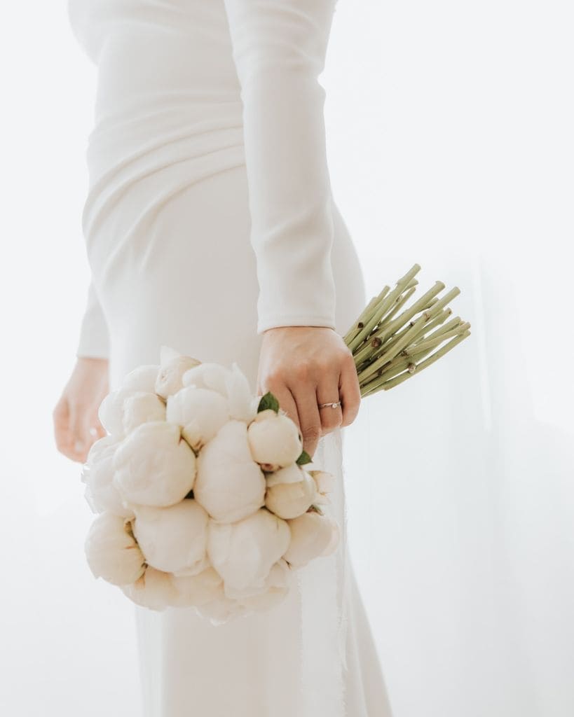 Ramos de novia de peonías capullos