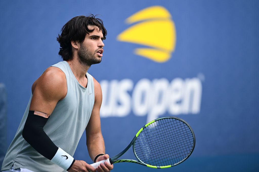 Carlos Alcaraz, durante los entrenamientos del US Open 2026