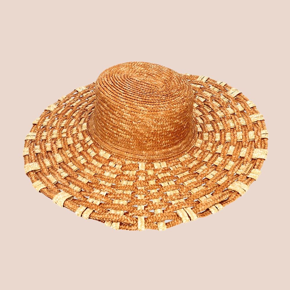 Sombrero de rafia bicolor