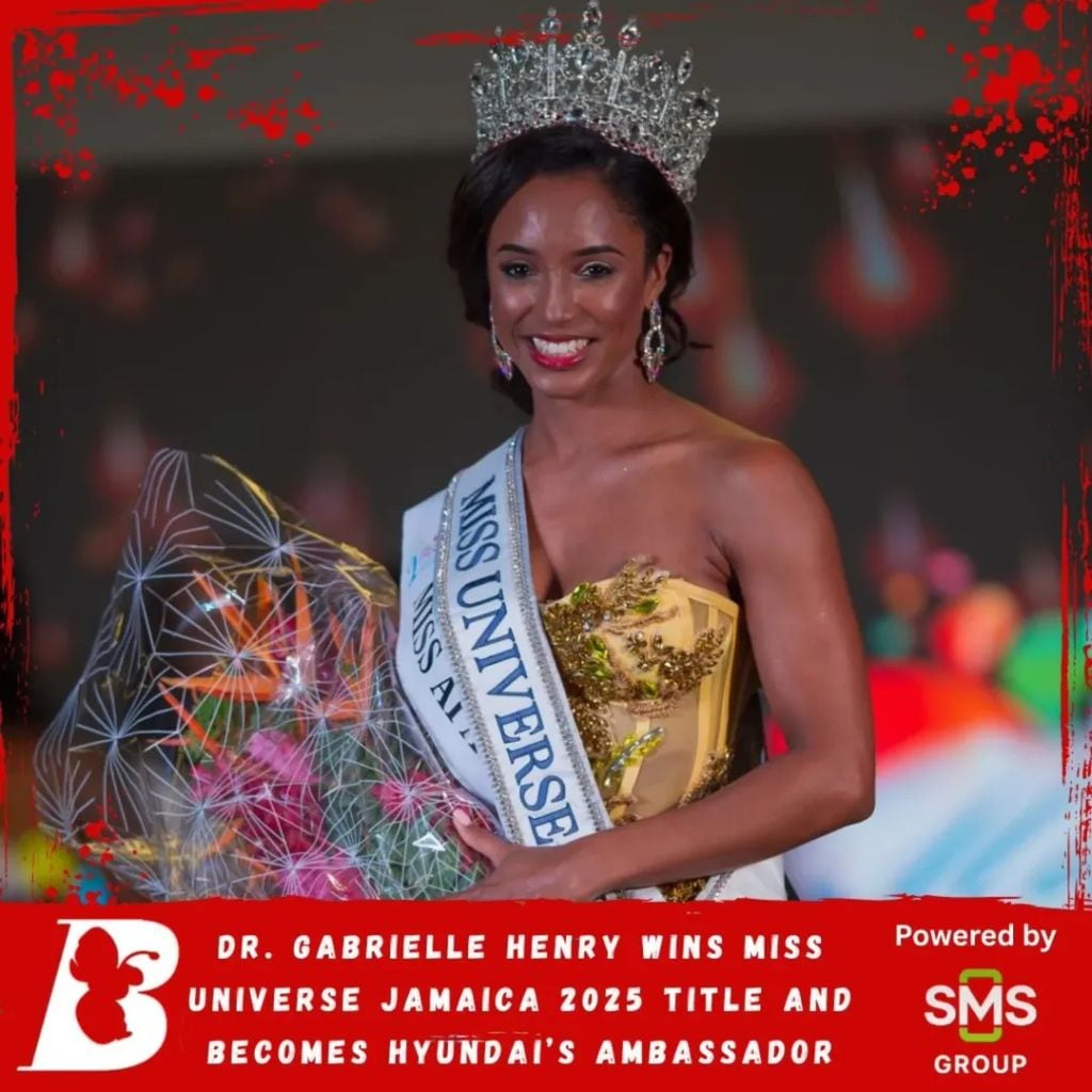 Gabriella Henry cuando fue elegida Miss Universo Jamaica 2025