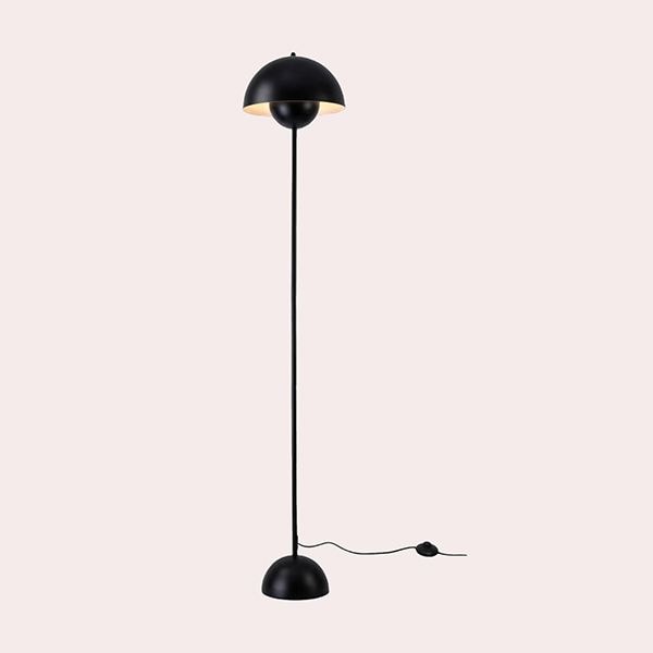 Sharom - Lámpara de pie con forma de seta de metal negro alt. 160cm