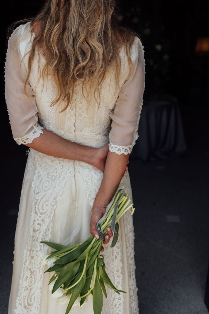 Ramo de novia de tulipanes blancos
