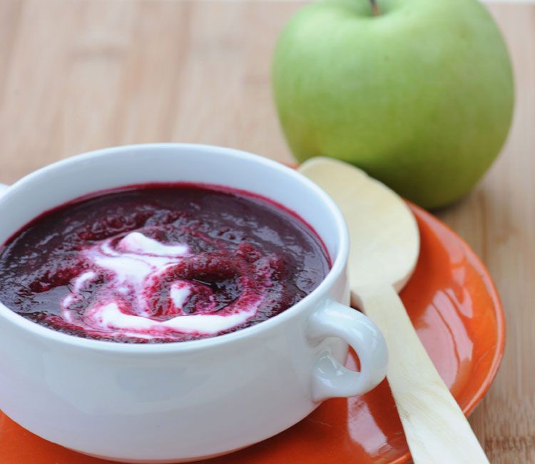 Crema de remolacha y manzana