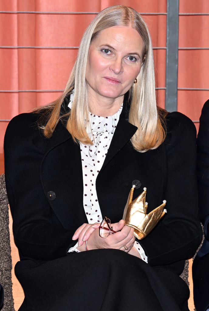 La princesa heredera Mette- Marit de Noruega en su vista a la Biblioteca Fredrikstad el 28 de enero.