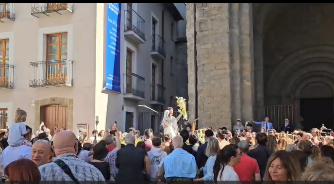 Los novios subidos en su particular coche nupcial antes de abandonar la catedral
