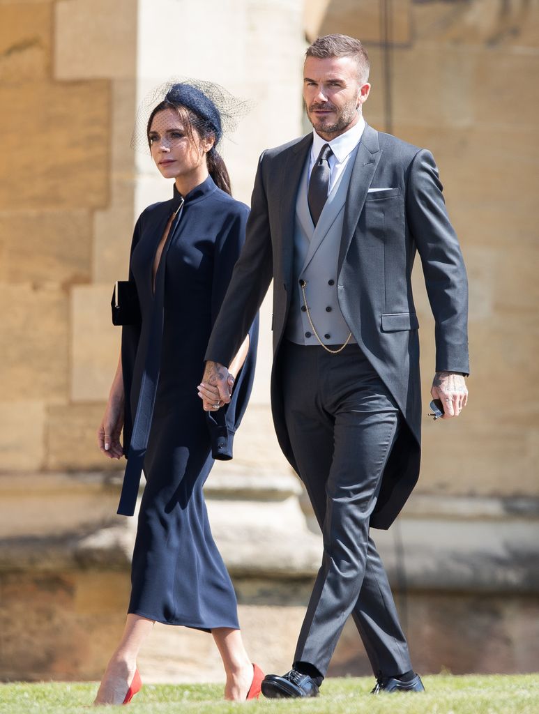 Victoria y David Beckham en la boda del príncipe Harry