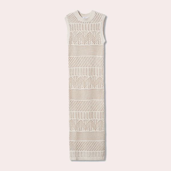 Vestido punto calado Mango