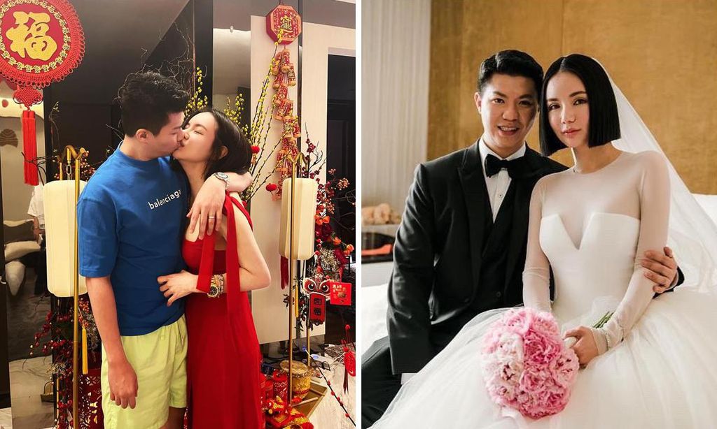 
A la derecha, Kim Lim en su boda con Leslie Leow.
