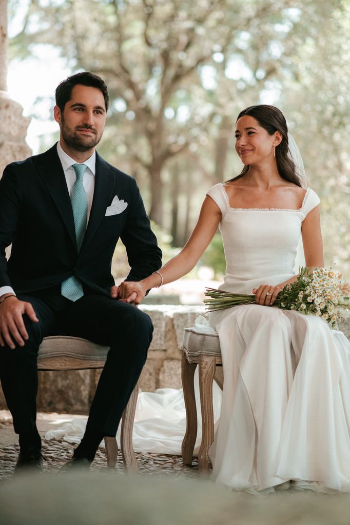Boda civil con look de novia de Fátima González Atelier