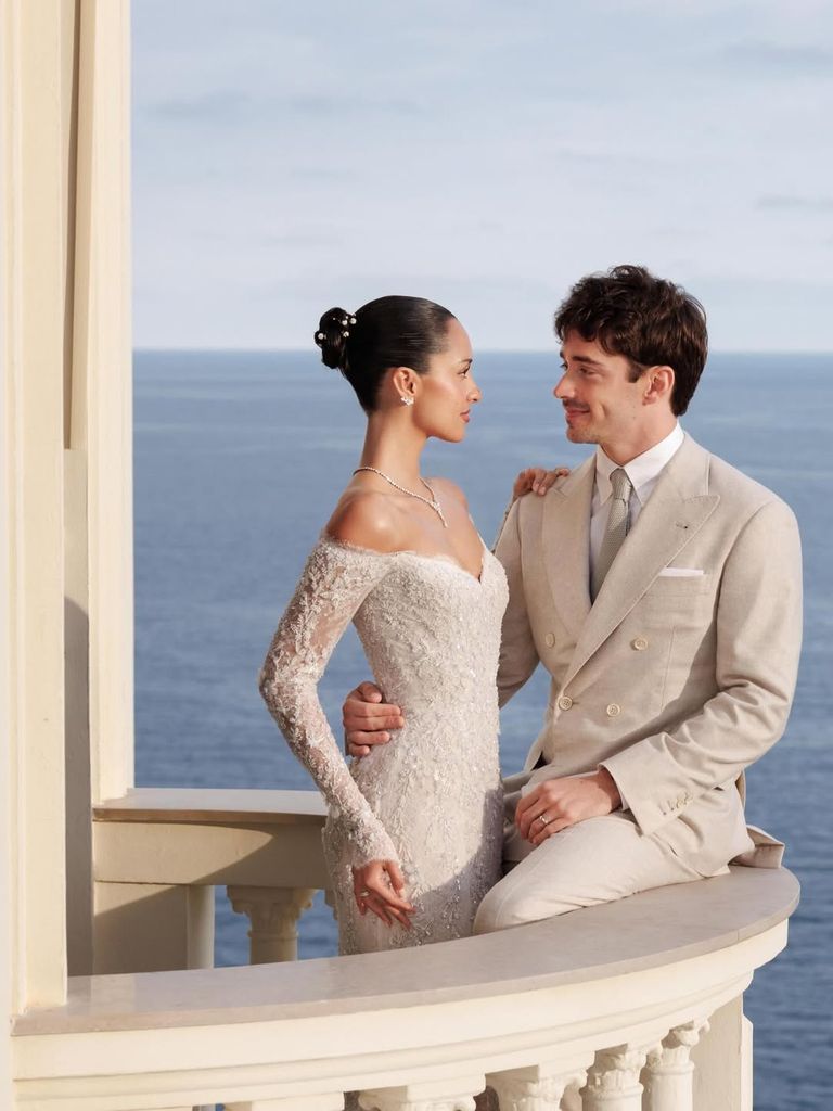 Alexandra Saint Mleux y Charles Leclerc celebraron su matrimonio en Mónaco.