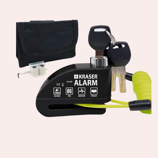 El mejor en calidad-precio: KRASER 6Y Candado Moto Disco Alarma