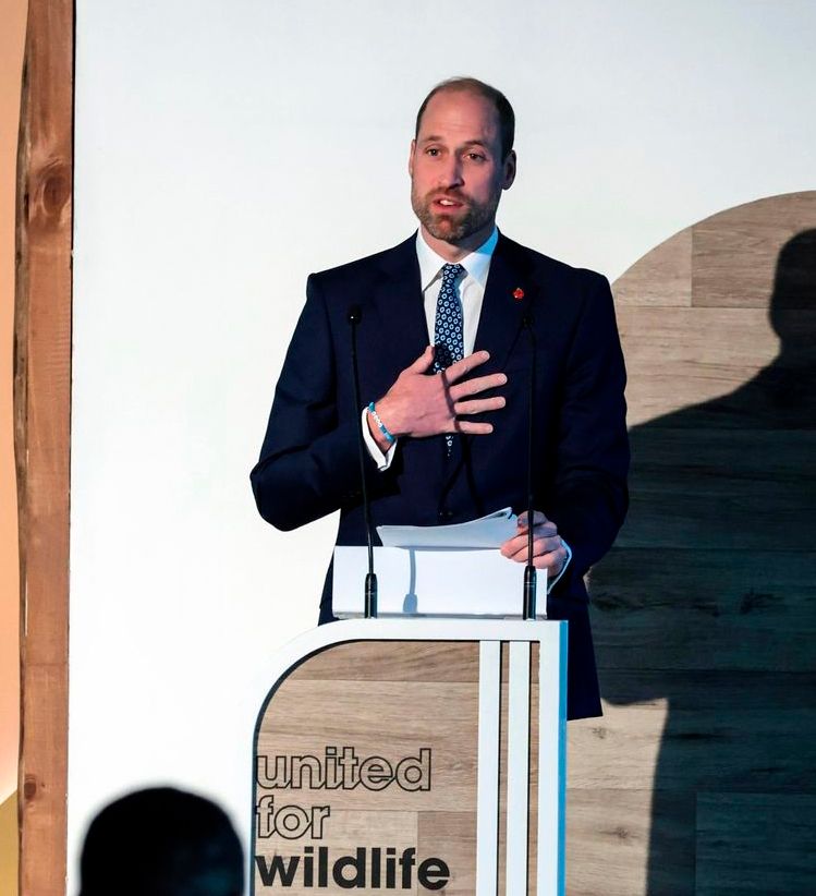 Plano medio del Príncipe Guillermo dando un discurso en los Earthshot 2024