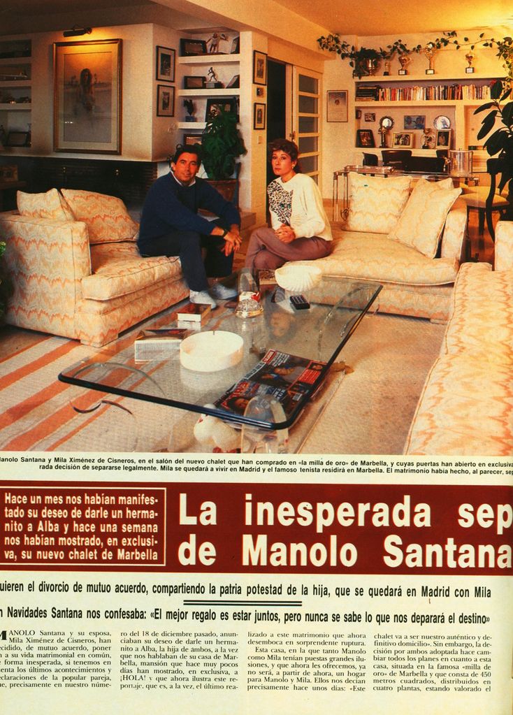 Separación Mila Ximénez y Manolo Santana en ¡HOLA! 1984