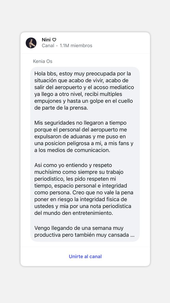 Kenia Os se pronunció luego del incidente que sufrió con la prensa a su llegada a la Ciudad de México.