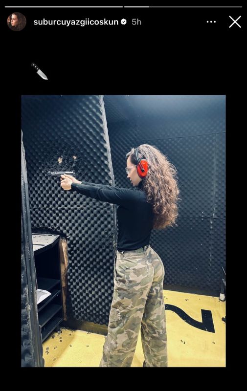 Su Burcu Yazgı Coşkun ha estado practicando tiro para su nievo trabajo