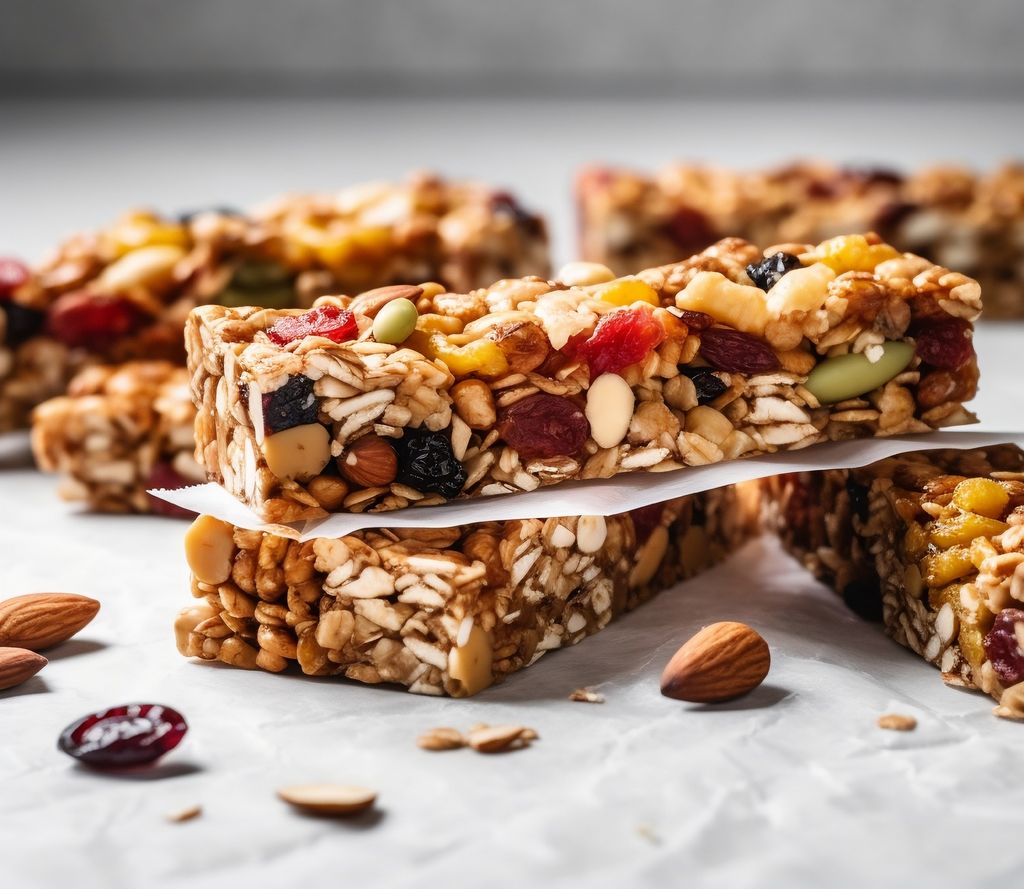 Barritas con frutas deshidratadas.