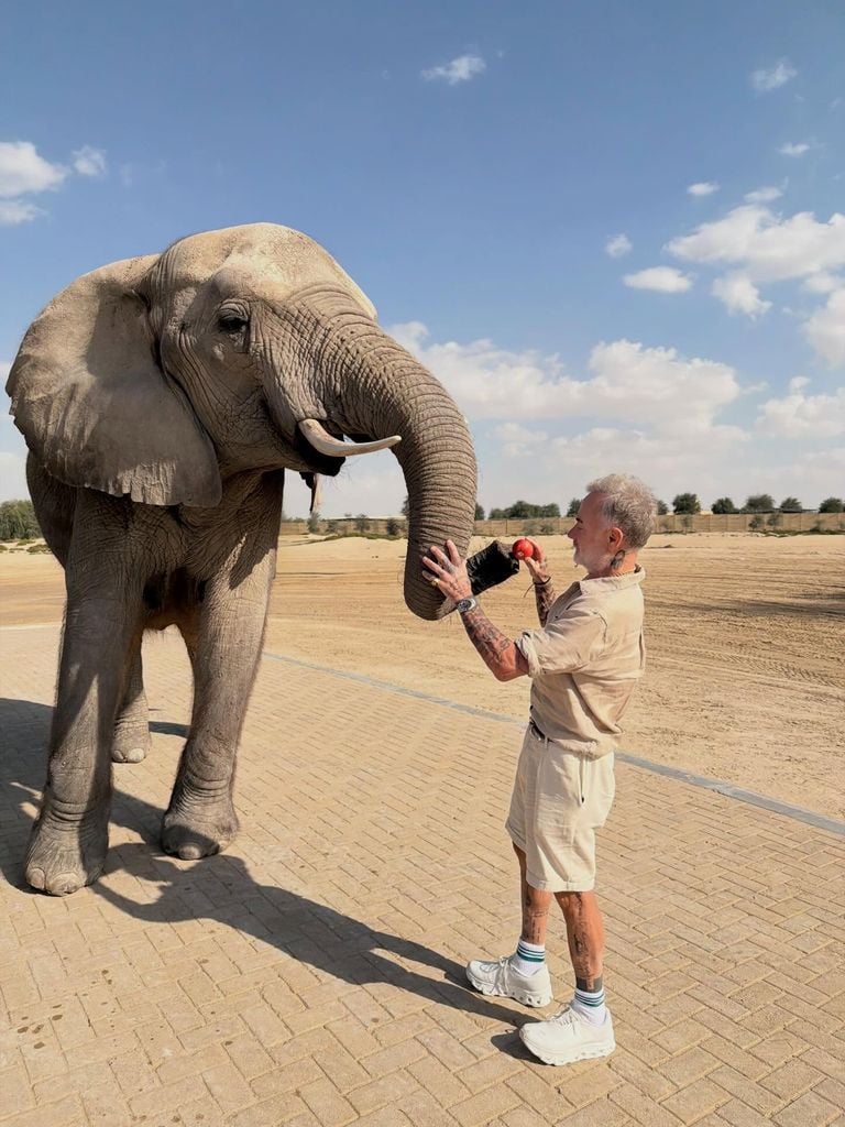 Gianluca se mostró muy emocionado en su encuentro con los grandes mamíferos.