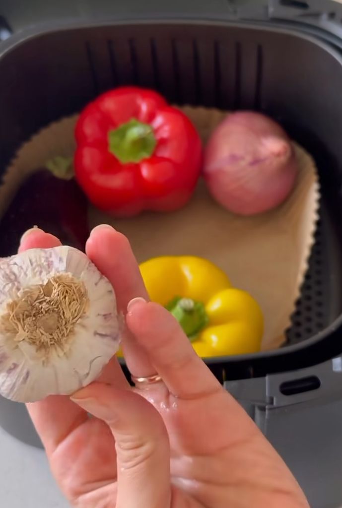 Las hortalizas listas para la escalivada en air fryer