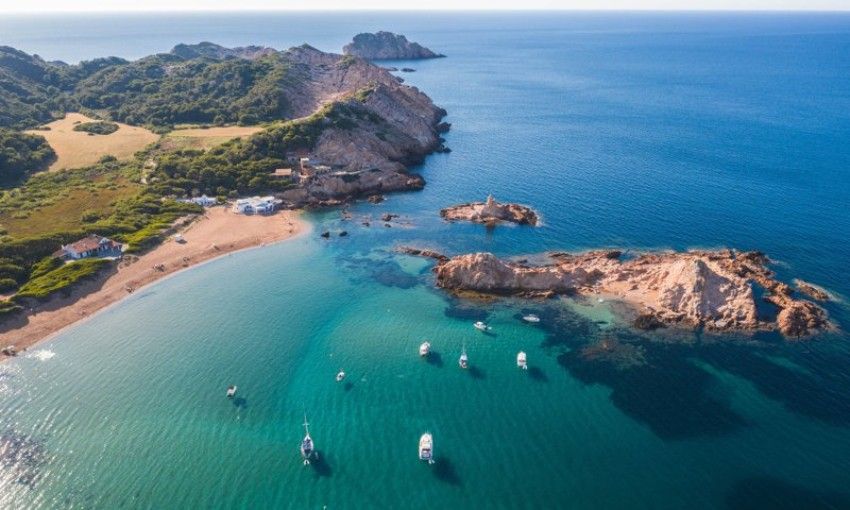 Vista aérea de cala Pregonda.