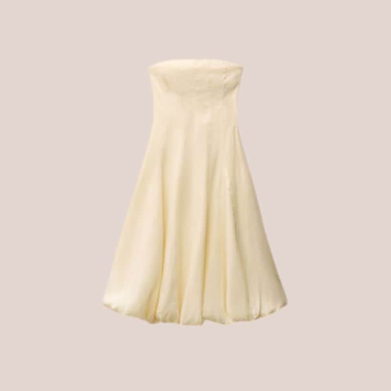 vestido de lino amarillo mantequilla