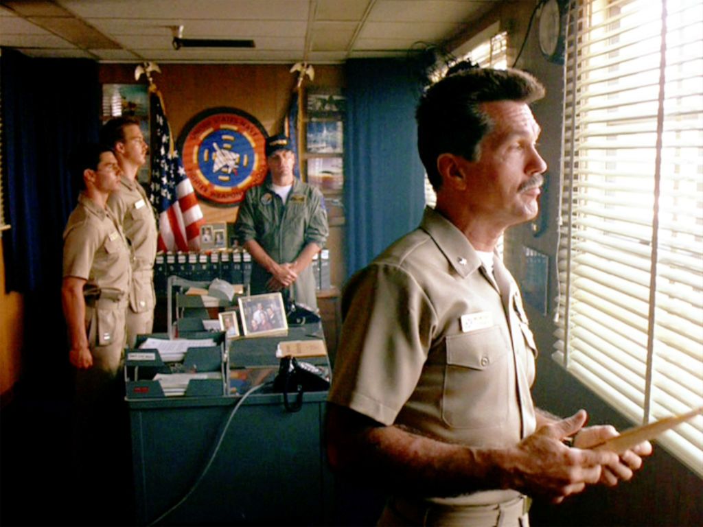 Tom Skerrit en 'Top Gun', protagonizada por Tom Cruise een 1986