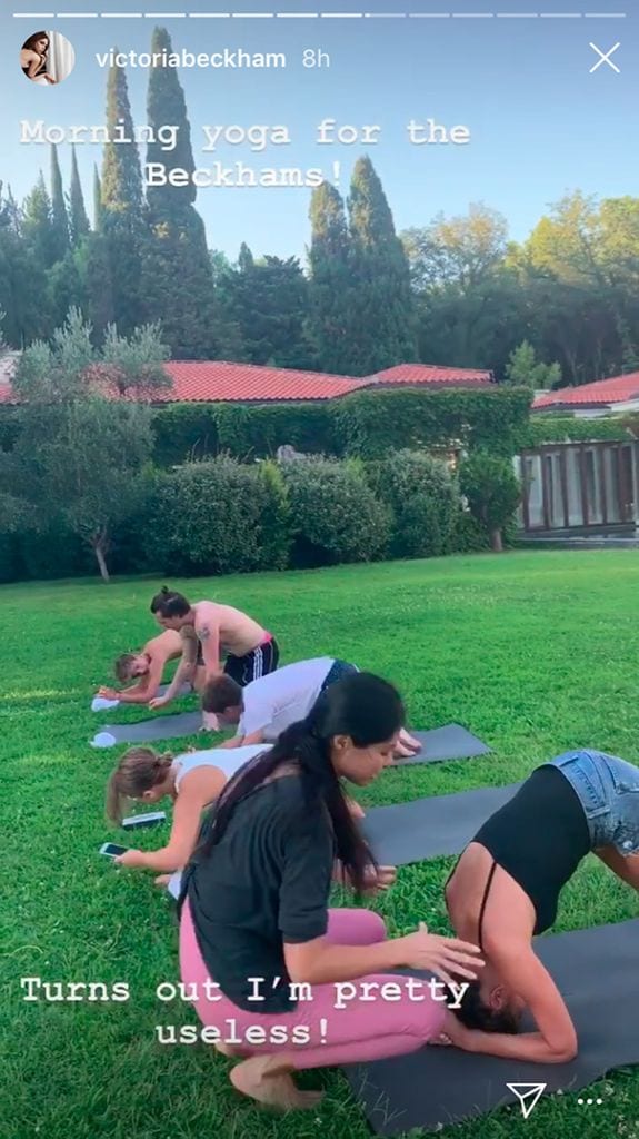Victoria Beckham yoga