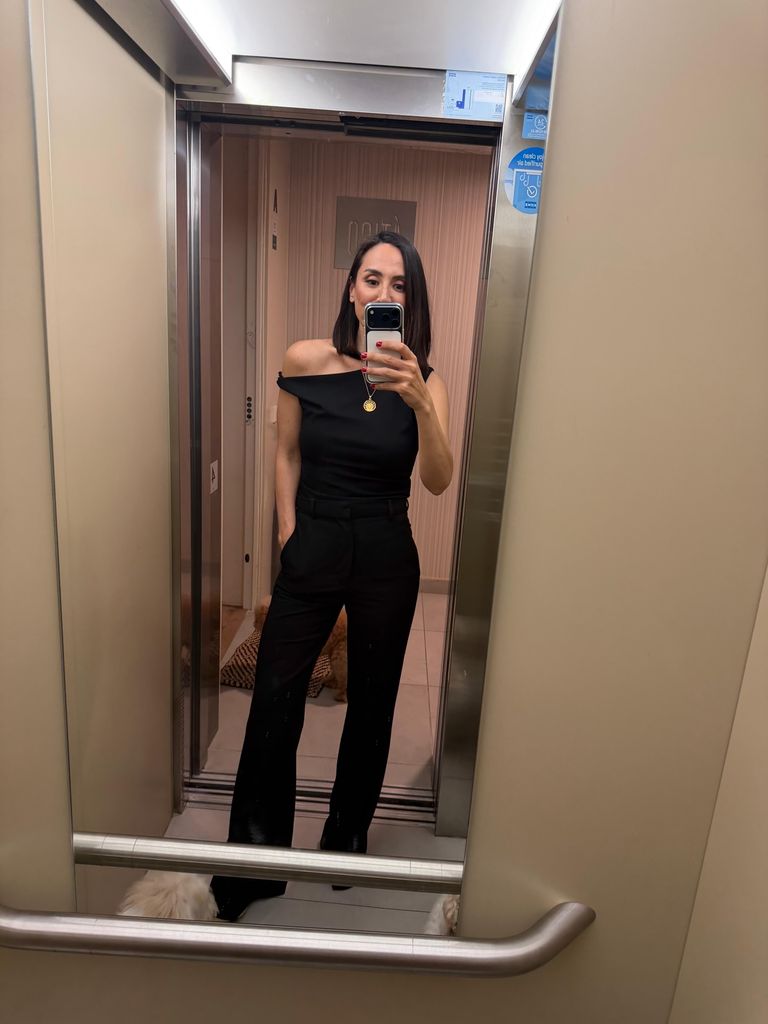 Tamara Falcó y su total look para El Hormiguero. 