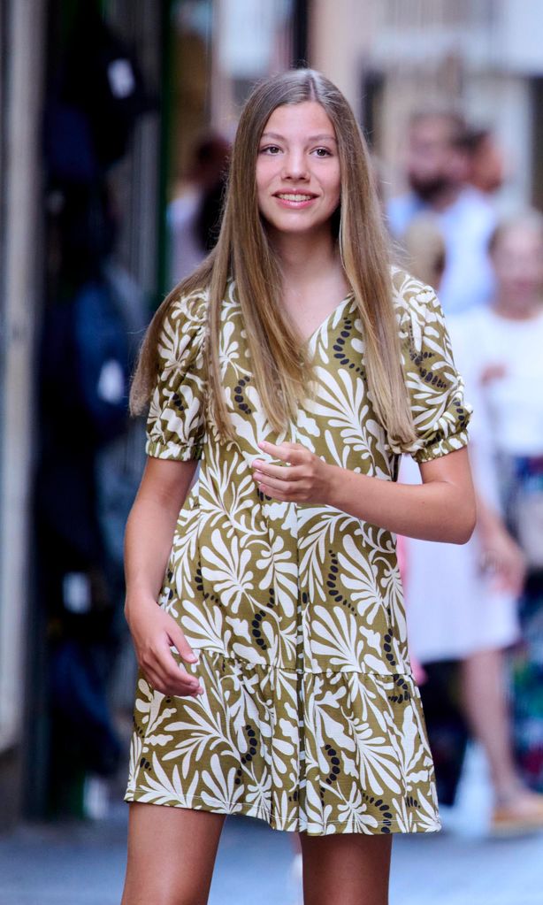 palma de mallorca spain august 10 princess sofia of spain is seen walking through the city center during their vacations on august 10 2022 in palma de mallorca spain photo by carlos alvarez getty images 