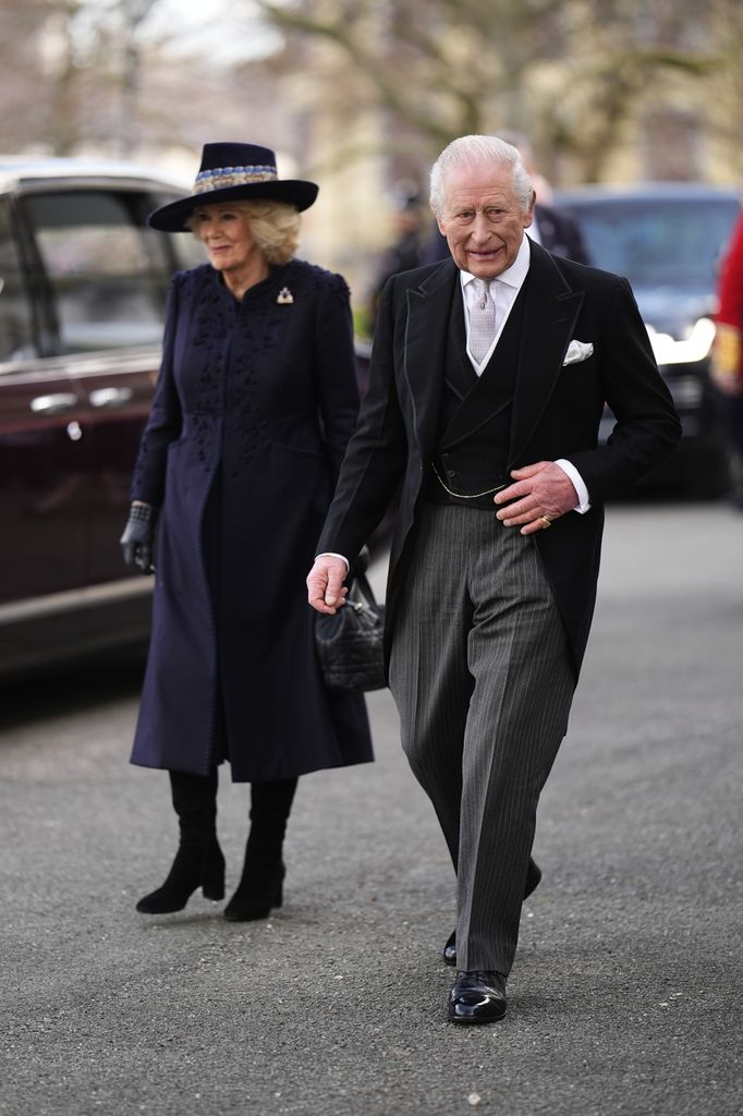 Los reyes Carlos y Camilla, en su llegada a la catedral